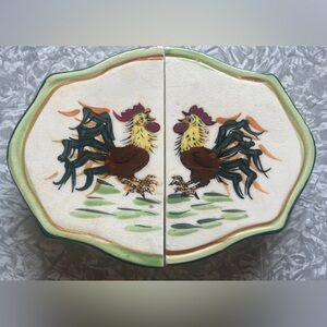 Vintage Fred Roberts Company Expandable Ceramic Trivet Rooster Design